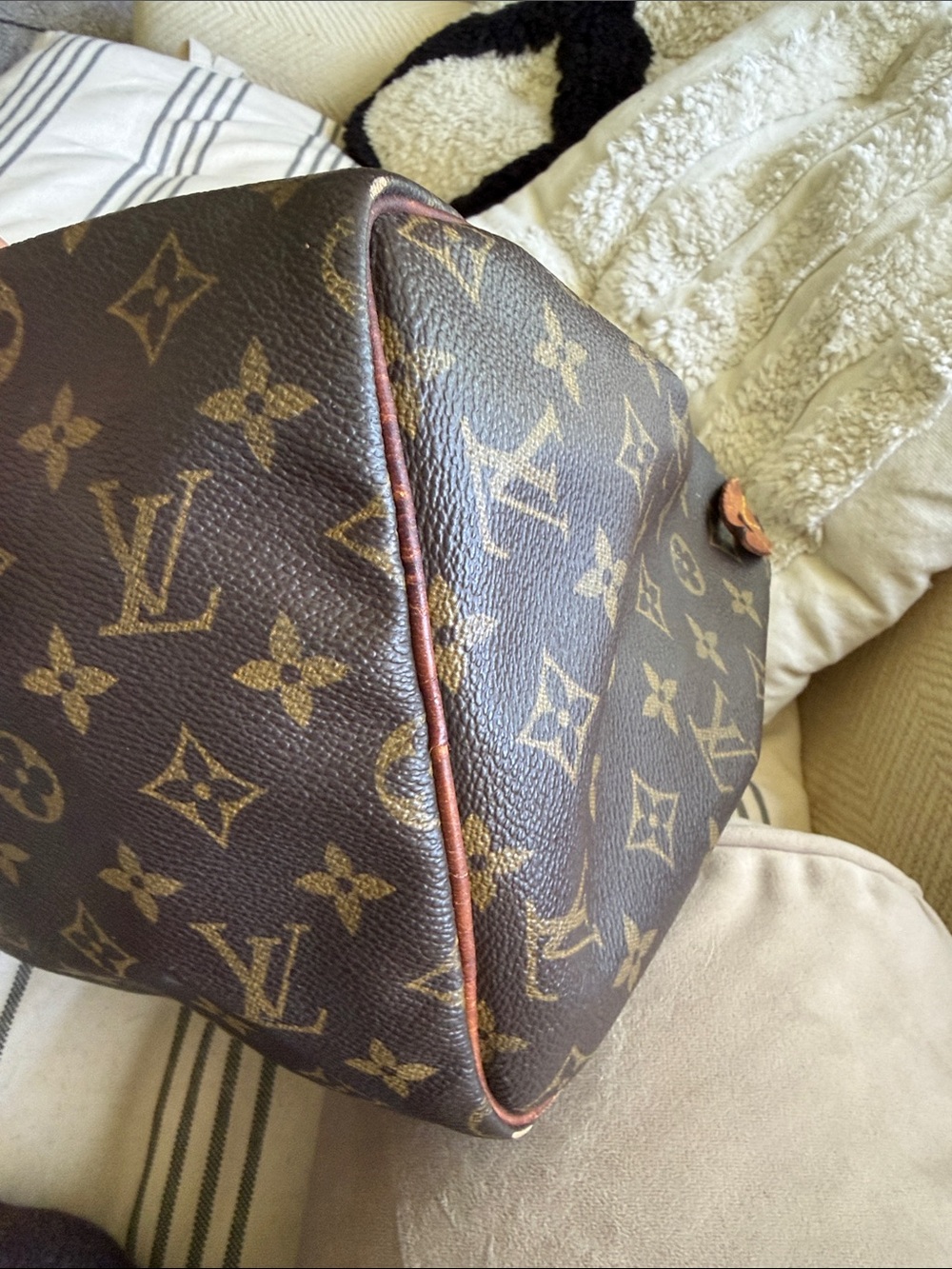 LOUIS VUITTON Speedy 30 Monogram Satchel Duffel Bag Vintage, free COA & twillies - Picture 15 of 16